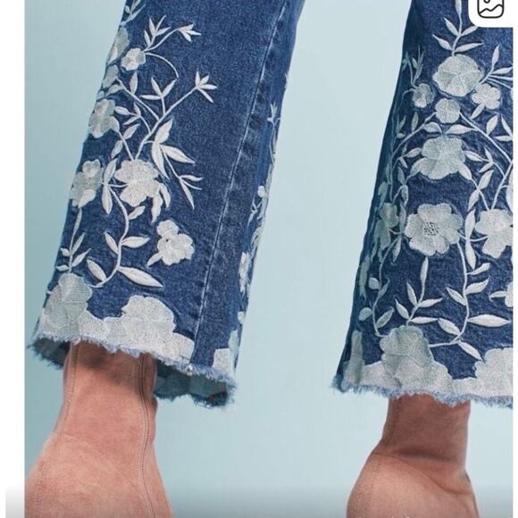 ANTHROPOLOGIE PILCRO jeans Hi Rise Flare embroidered - Picture 3 of 8